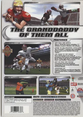 NCAA Football 2002 box cover back